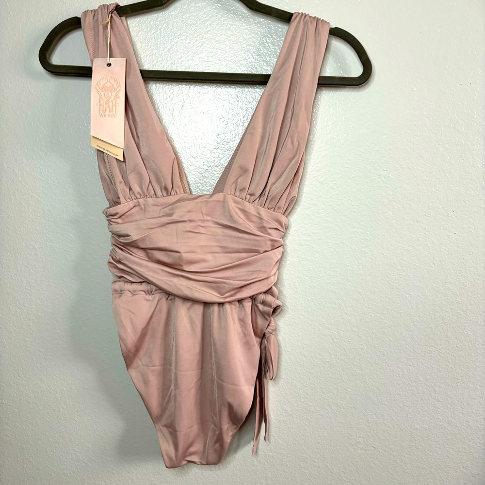 Free People x We Are HAH Cut To The Chase One Piece Bodysuit or Swimsuit LILAC - Picture 6 of 10
